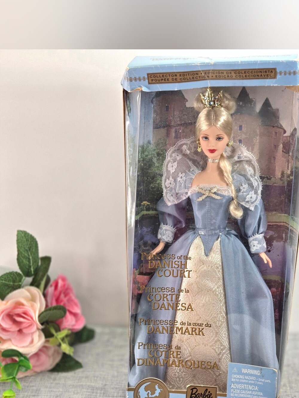 2002 Princess of the Danish Court Barbie Doll Dolls of the World NRFB Box Damage